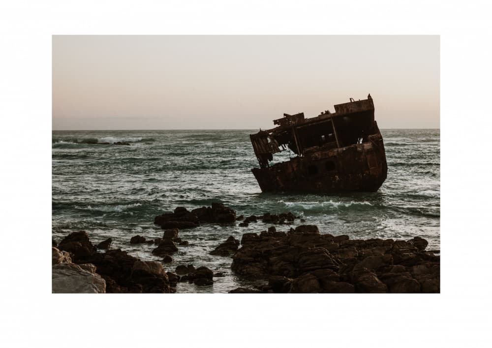 Rusty Coastal Shipwreck by Megan Shone — canvas wall art