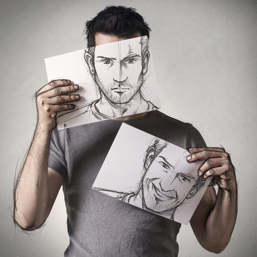 Duality of Emotions by Sebastien DEL GROSSO — canvas wall art