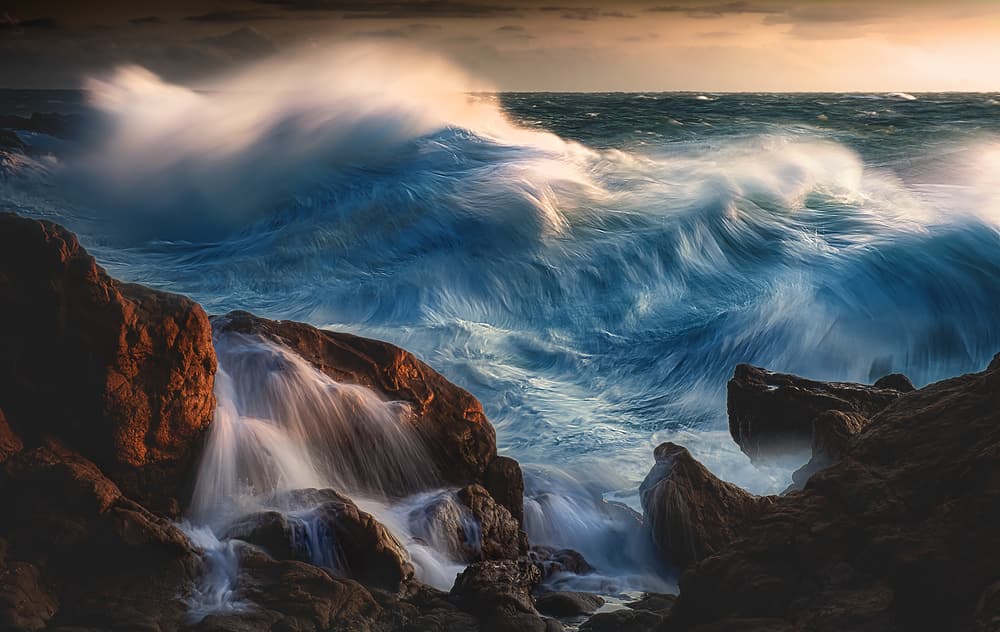 Crashing Ocean Waves by Paolo Lazzarotti — canvas wall art