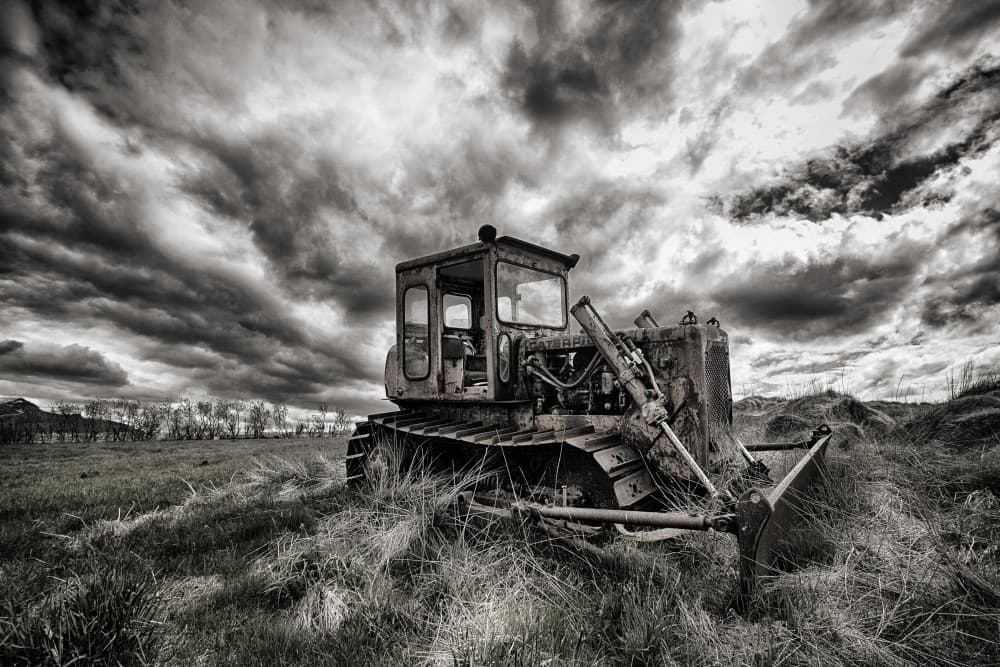Dramatic Sky Bulldozer by Þorsteinn H. Ingibergsson — canvas wall art