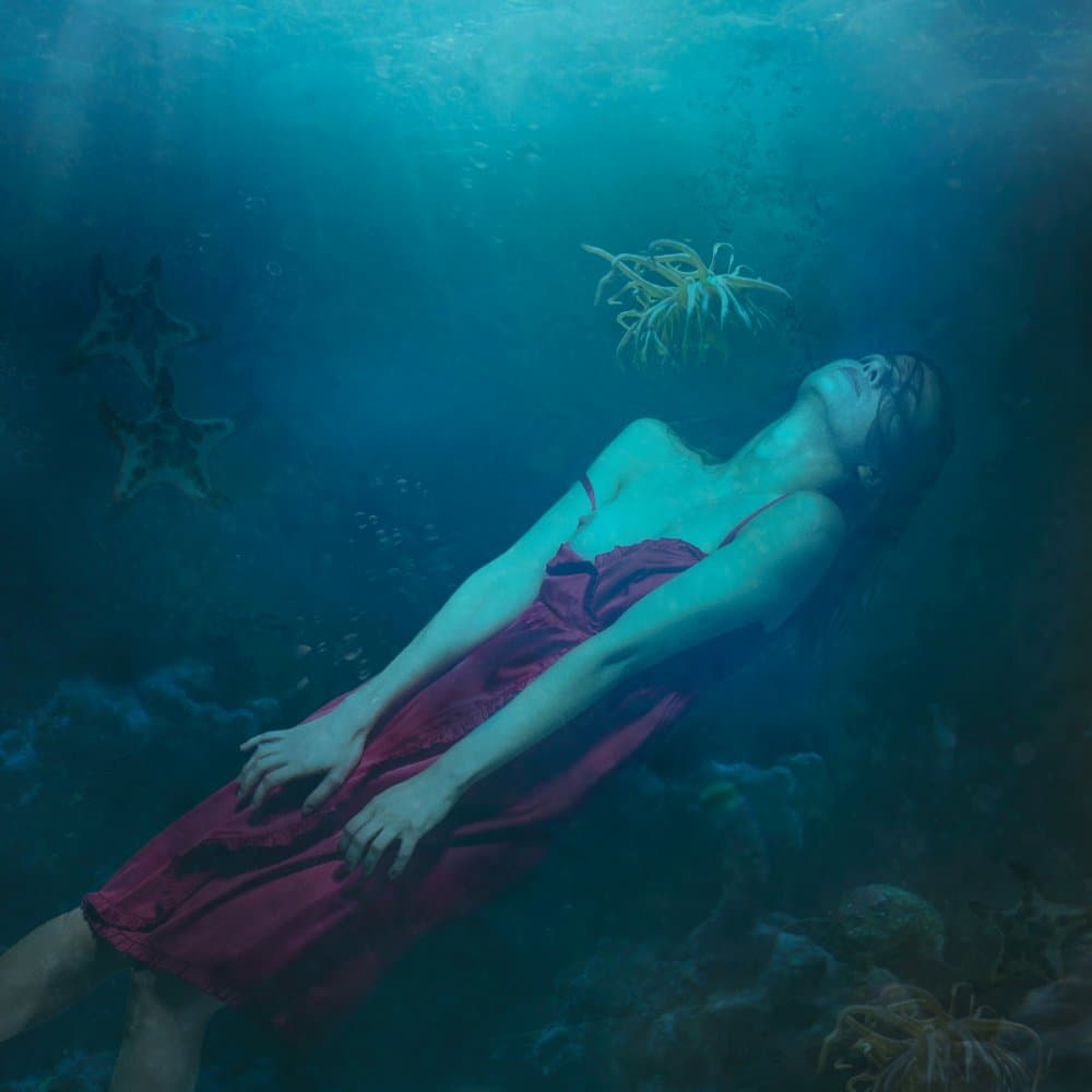 Floating Red Dress Underwater by miriana — canvas wall art