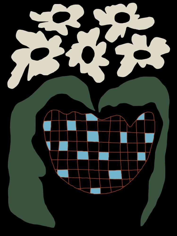 Modern Floral Heart by Miho Art Studio — canvas wall art