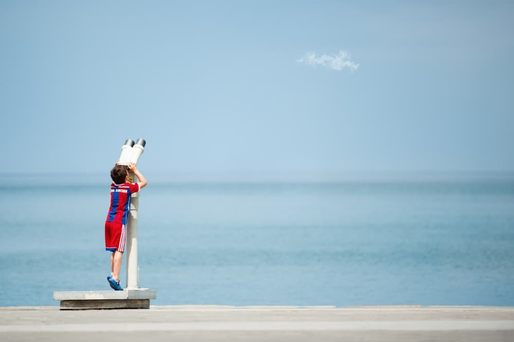 Little Boy Ocean Horizon by Samir Pajic — canvas wall art