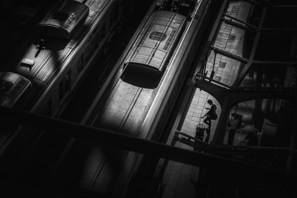 Night Train Platform View by Haruyo Sakamoto — canvas wall art