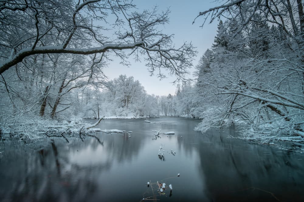Calm Snowy River by Benny Pettersson — canvas wall art
