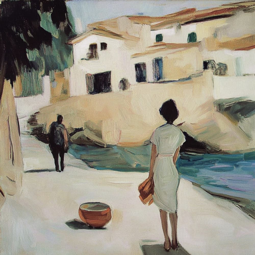 Mediterranean Coastal Stroll by Avanesova Elena — canvas wall art