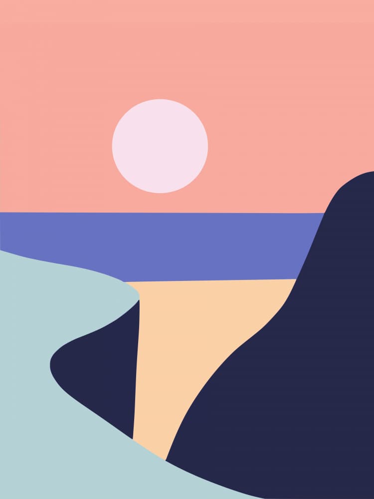 Abstract Sunset Coast by Little Dean — canvas wall art