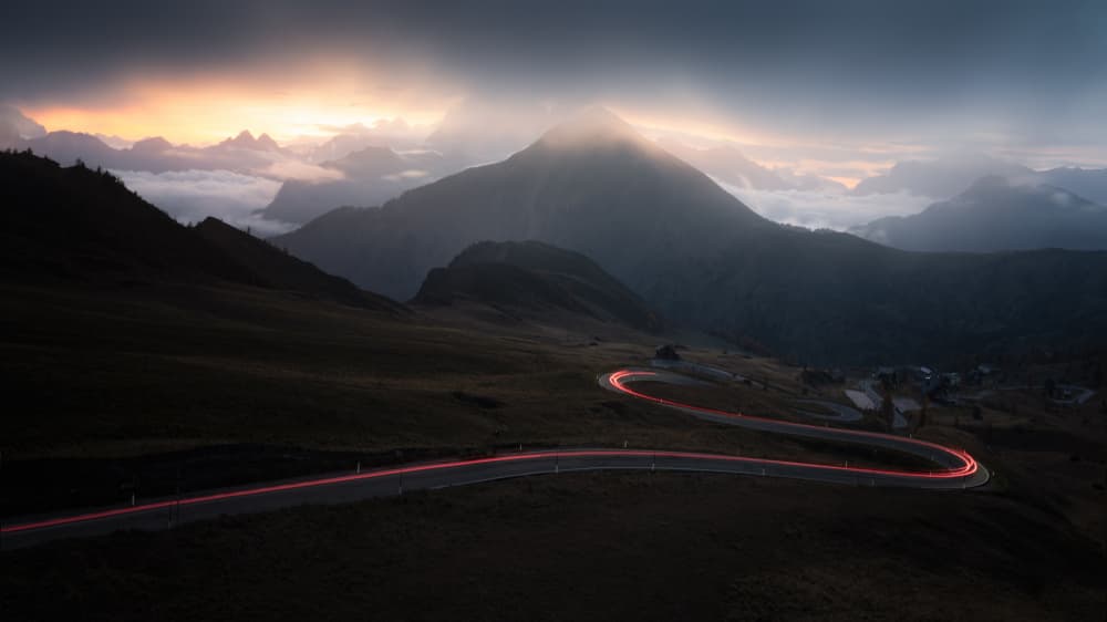Winding Mountain Sunset by Yongnan Li (李永男) — canvas wall art