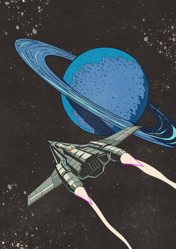 Exploring Ringed Planet by Nicholas — canvas wall art