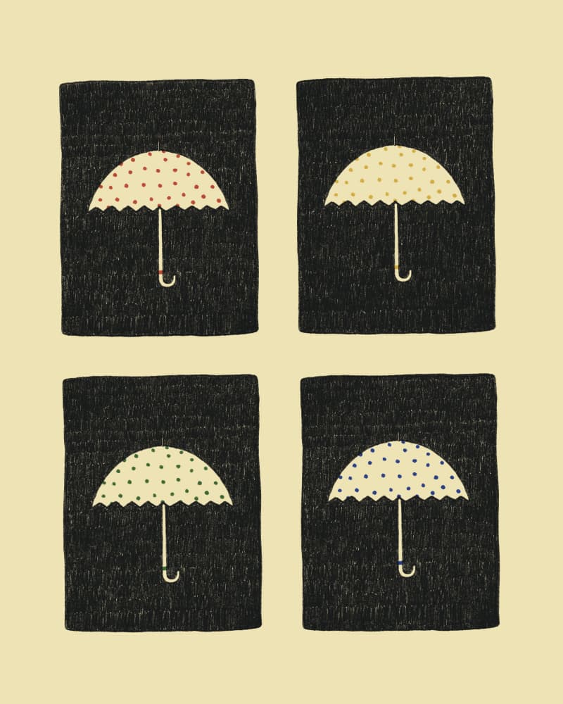 Umbrella Polka Dots by Marina Alaburic — canvas wall art