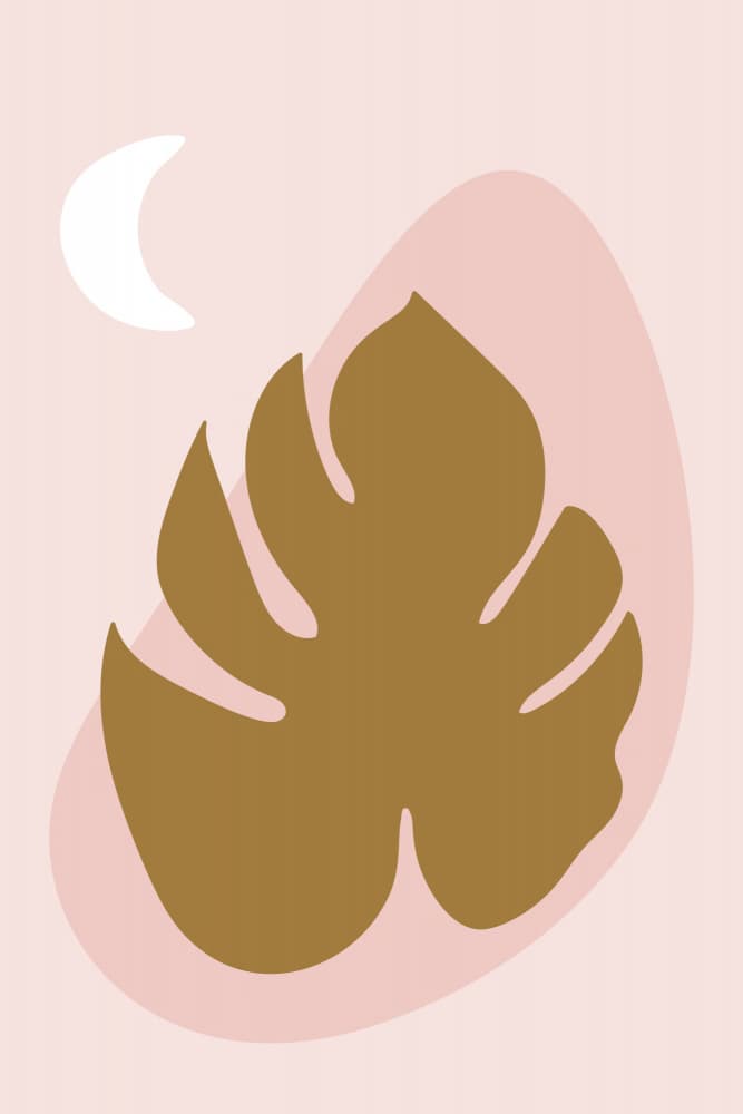 Golden Monstera Moon by Dina Dankers — canvas wall art