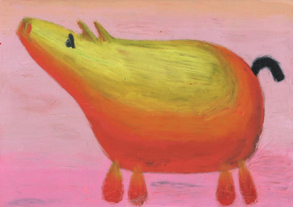 Colorful Whimsical Pig by Kulik — canvas wall art