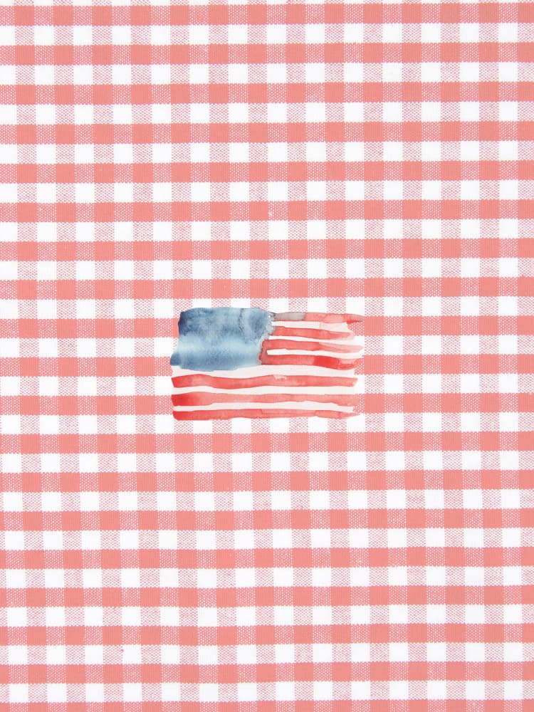 Patriotic Picnic Gingham Flag by Jolly and Dash — canvas wall art