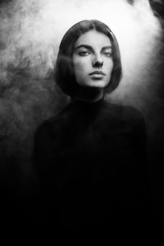 Mysterious Woman In Smoke by Artem Vasilenko — canvas wall art