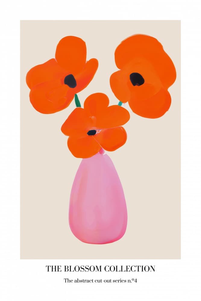 Orange Blossoms Pink Vase by Merel Takken — canvas wall art