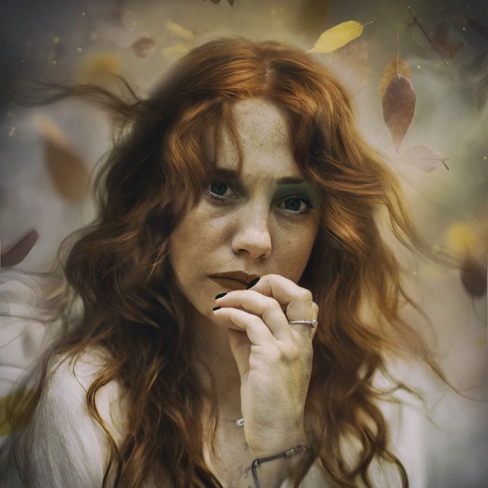 Pensive Redhead In Autumn by Ewa Całkosińska-Kajzer — canvas wall art