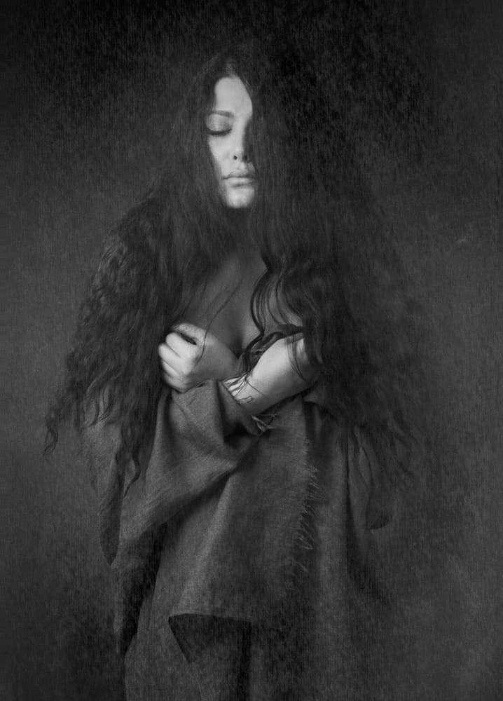 Mysterious Woman Portrait by Mehdi Mokhtari — canvas wall art