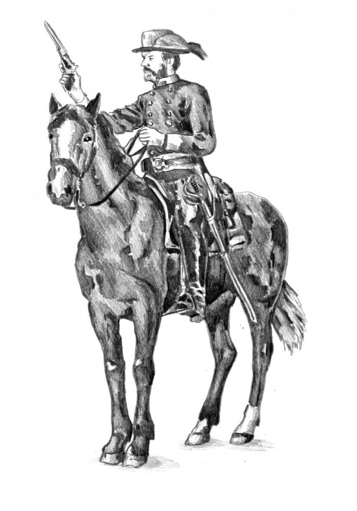 Mounted Officer with Pistol by Kulik — canvas wall art