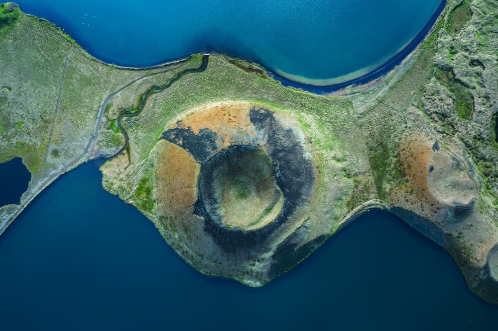 Volcanic Crater Island by Jure Kravanja — canvas wall art