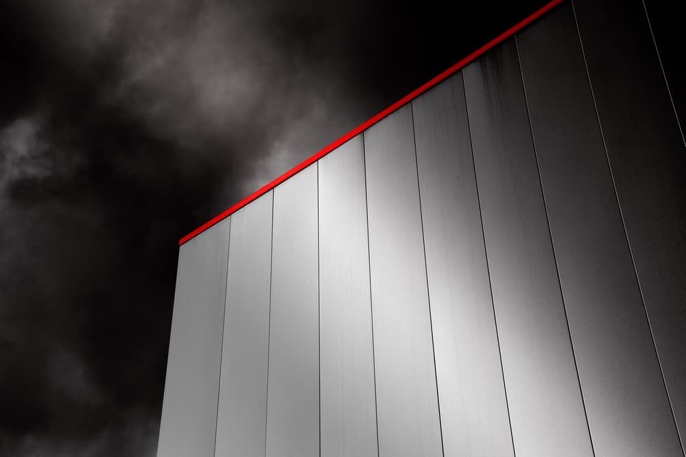 Modern Building Red Line by Marc Huybrighs — canvas wall art