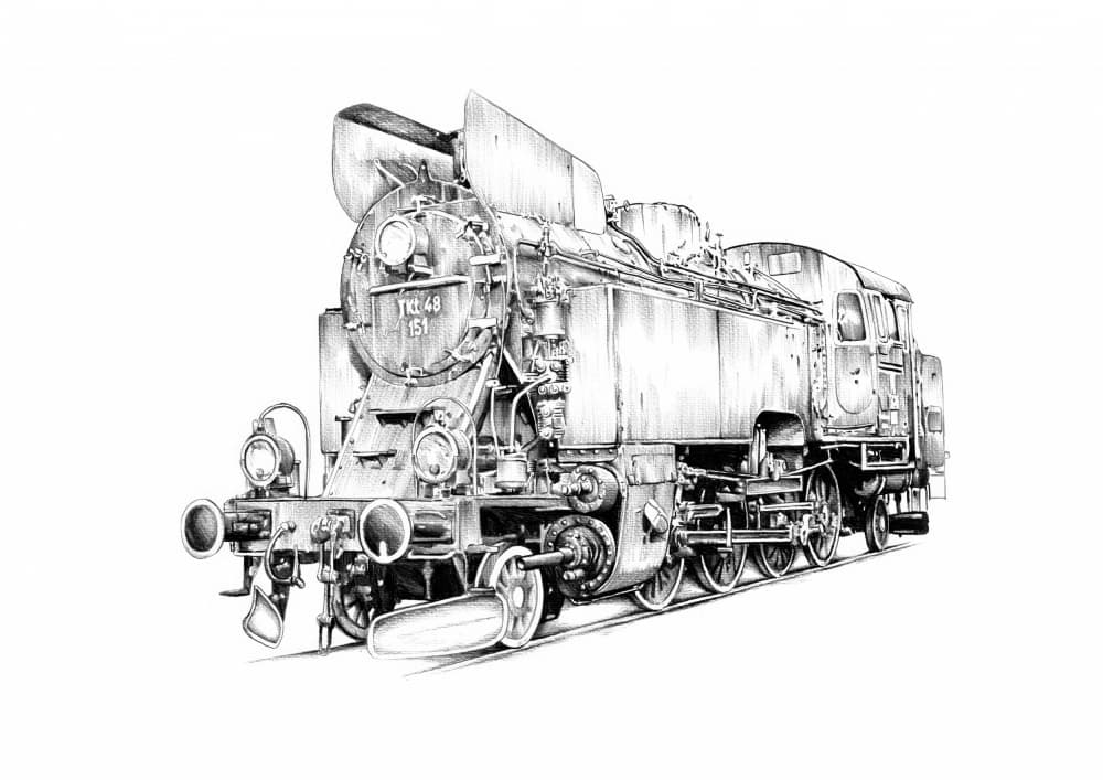 Classic Steam Locomotive by Kulik — canvas wall art