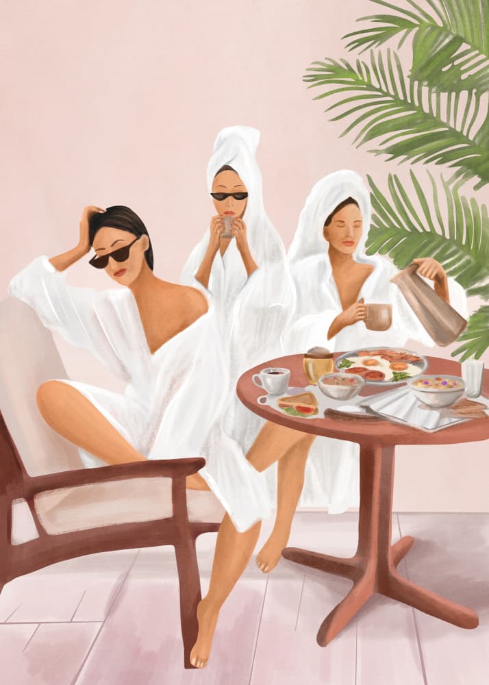 Stylish Spa Brunch by Flow Line — canvas wall art
