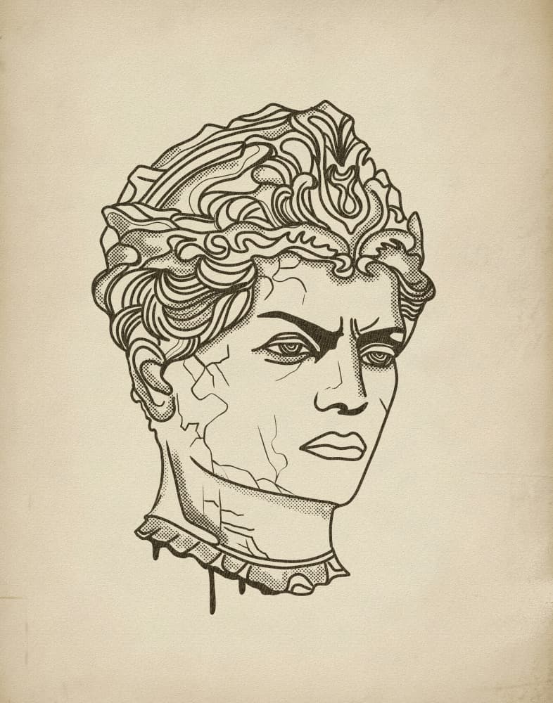 Fierce Ancient Bust by Josie George — canvas wall art