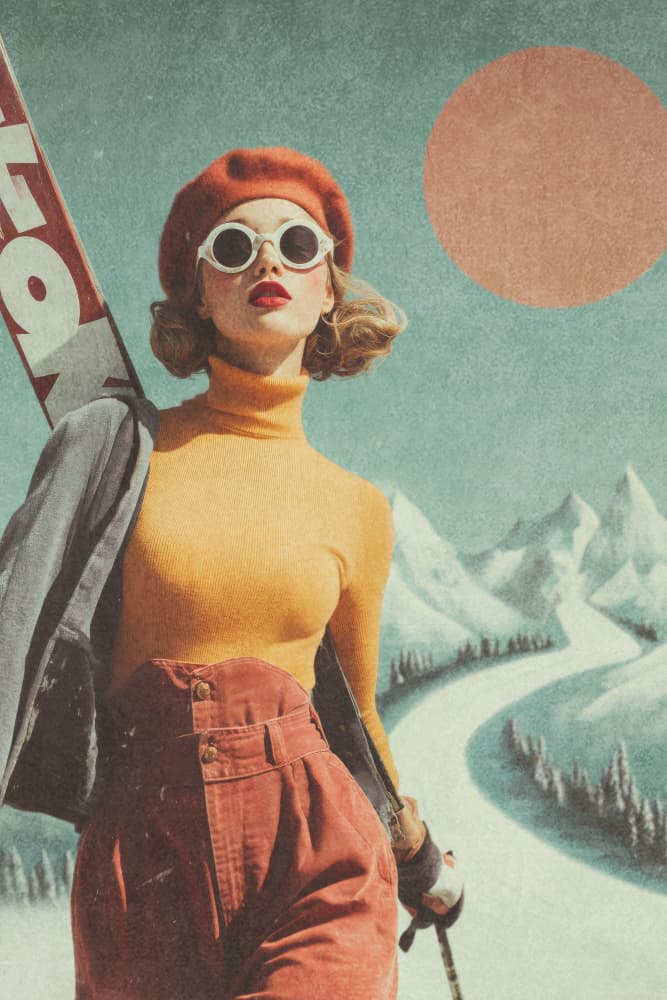 Skiing Adventure by Emel Tunaboylu — canvas wall art