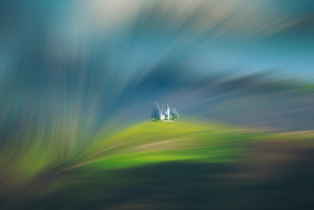 Dreamy Hilltop Church by Haim Rosenfeld — canvas wall art