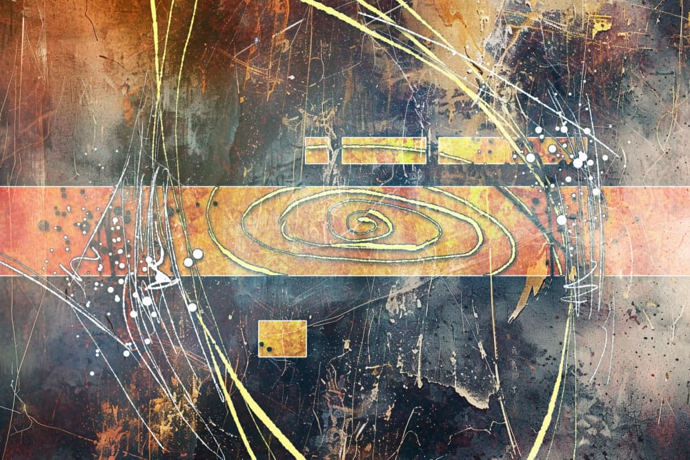 Golden Spiral Grunge by Rafal Kulik — canvas wall art
