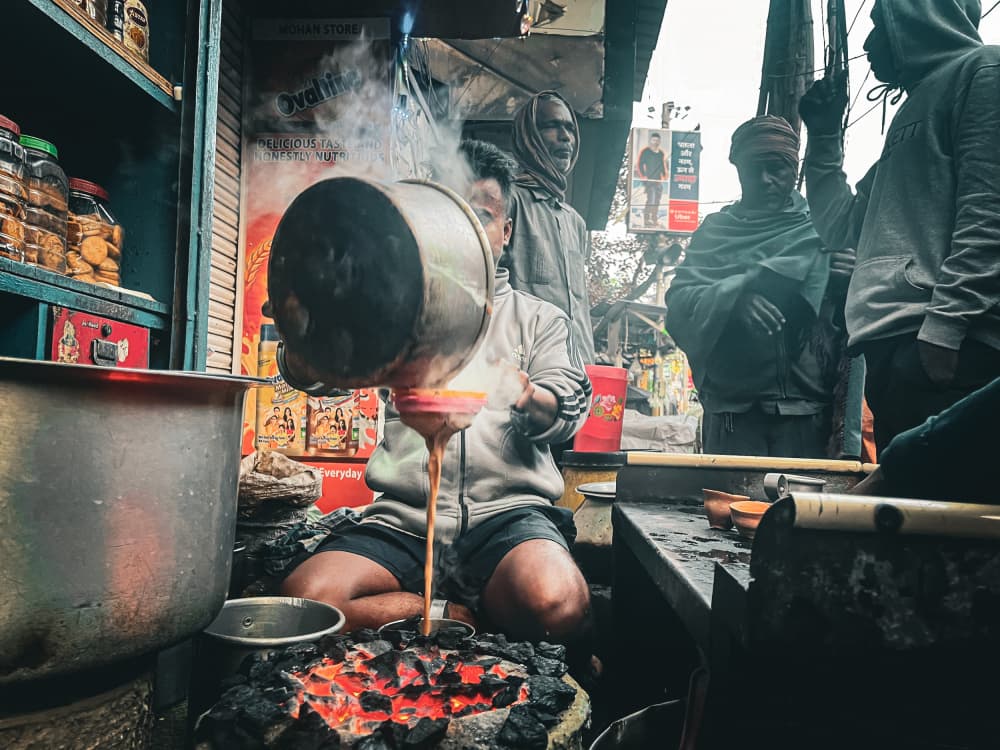 Street Chai Vendor by Subhajit Das — canvas wall art