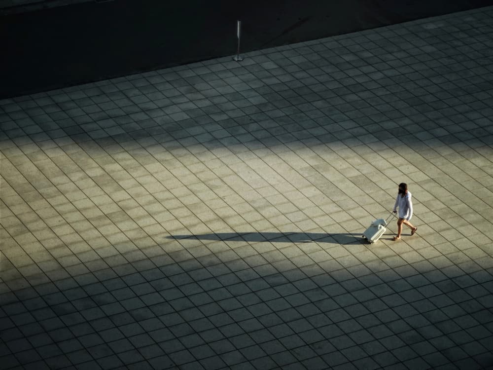 Solo Traveler's Long Shadow by Yi-Tang Wang — canvas wall art