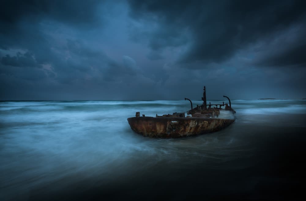 Stormy Shipwreck Coast by Wisam Hassan — canvas wall art