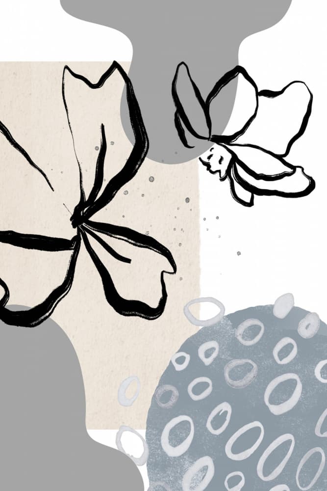 Abstract Floral Shapes by Sally Ann Moss — canvas wall art
