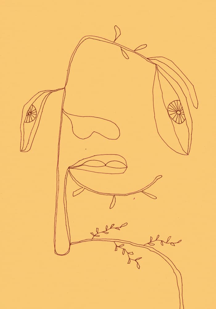 Organic Line Portrait by Santhosh ch — canvas wall art