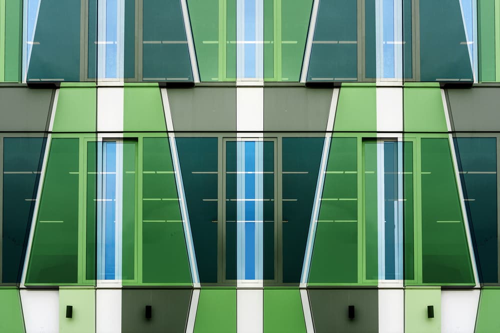 Modern Green Geometry by Henk van Maastricht — canvas wall art