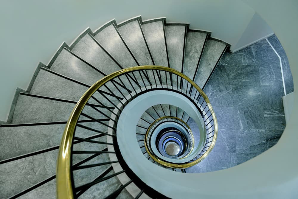 Winding Golden Staircase by Jorge Pimenta — canvas wall art