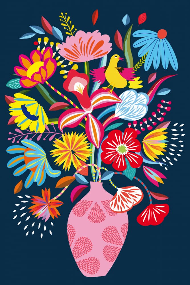Vibrant Floral Bouquet by uta krogmann — canvas wall art