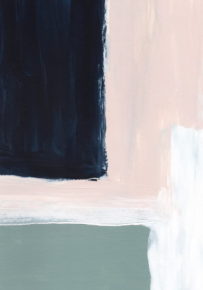 Blush Navy Color Blocks by uplusmestudio — canvas wall art