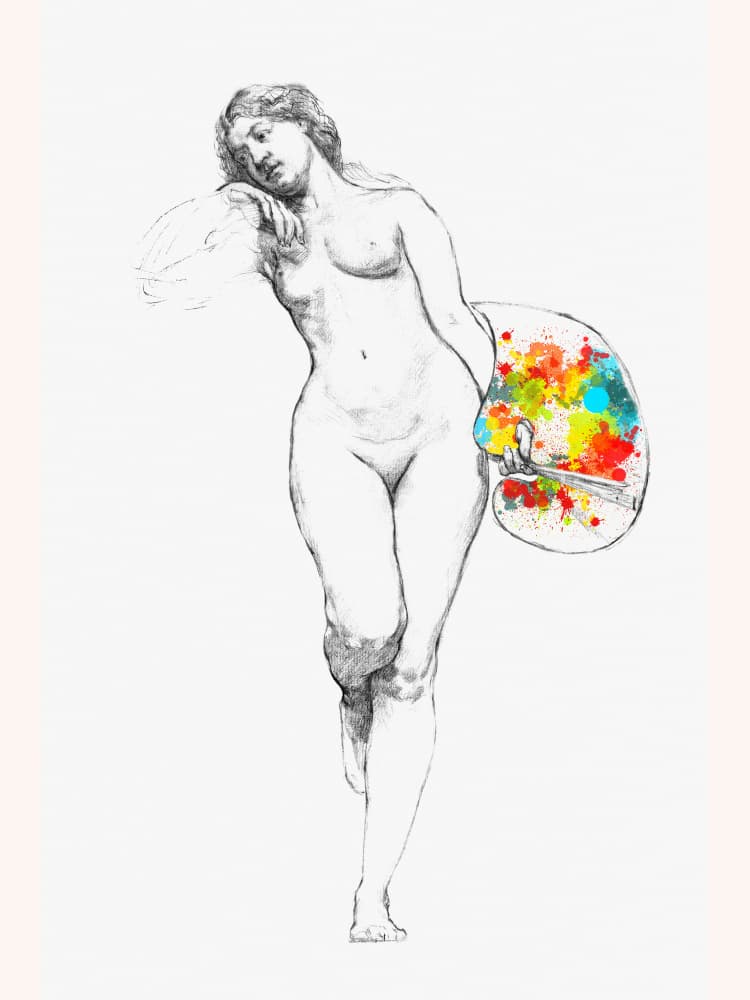La Peintre Nue by Marja van den Hurk — canvas wall art
