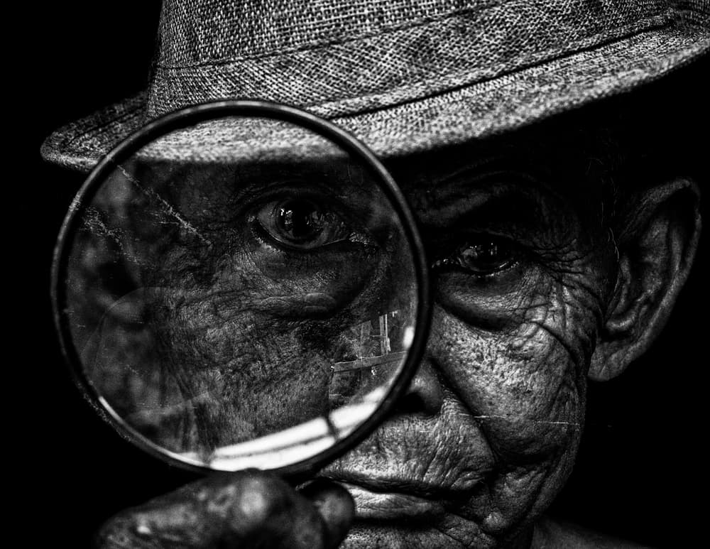 Detective's Magnified Gaze by Andi Halil — canvas wall art