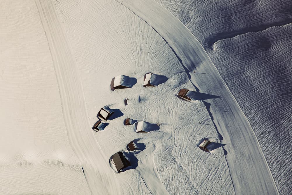 Aerial Winter Camp by Angyalosi Beáta — canvas wall art