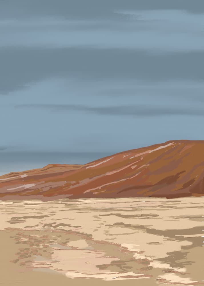 Serene Desert Landscape by Jenna Alheit — canvas wall art