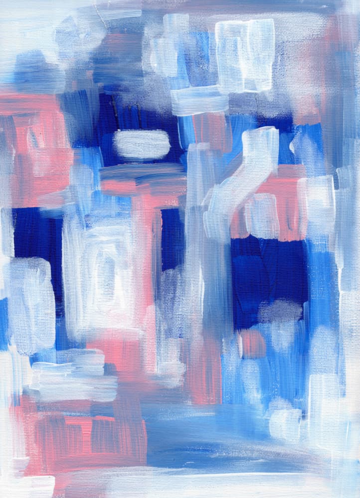 Vibrant Blue Pink Abstract by Ejaaz Haniff — canvas wall art