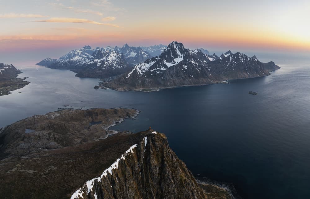Snowy Fjord Twilight by Herbert Rong — canvas wall art