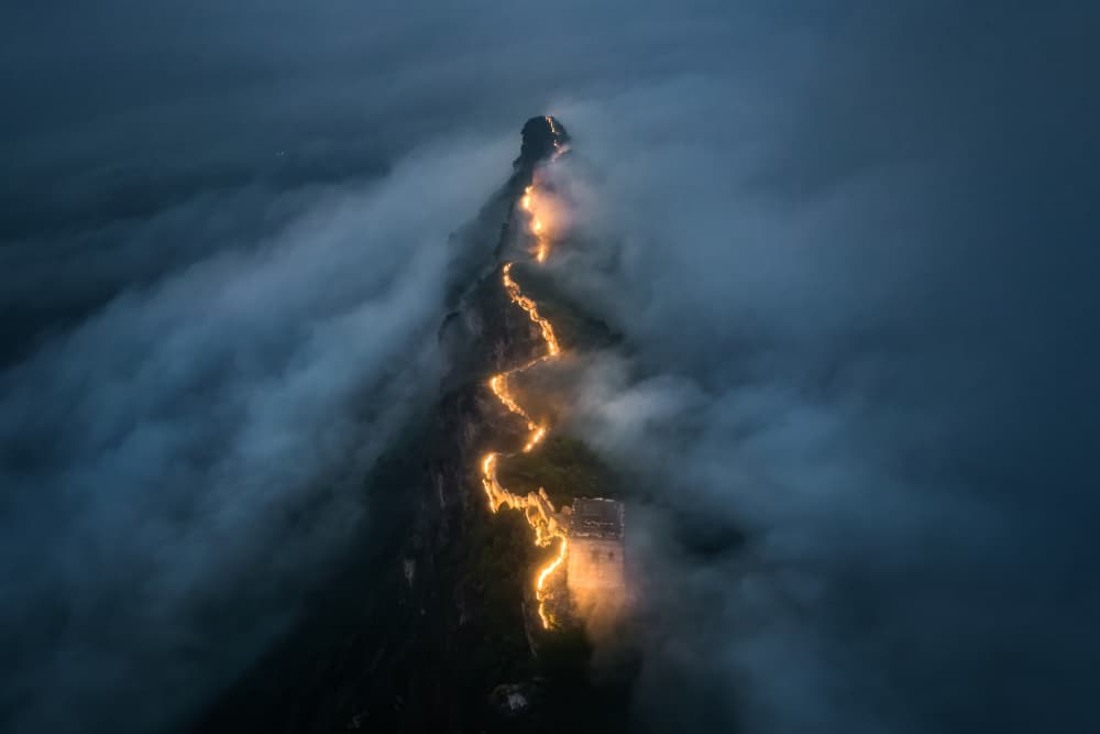 Glowing Mountain Path by Yuan Cui — canvas wall art