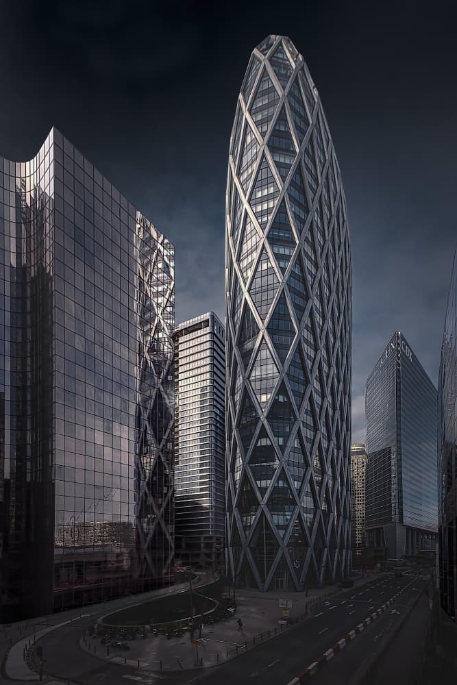 Modern Urban Skyscrapers by Michael Eßig — canvas wall art