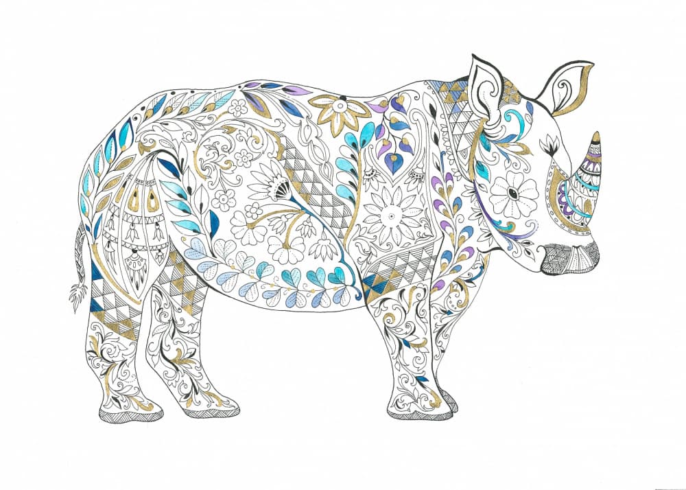 Rhinoceros Delicate Tints by Isabelle Brent — canvas wall art