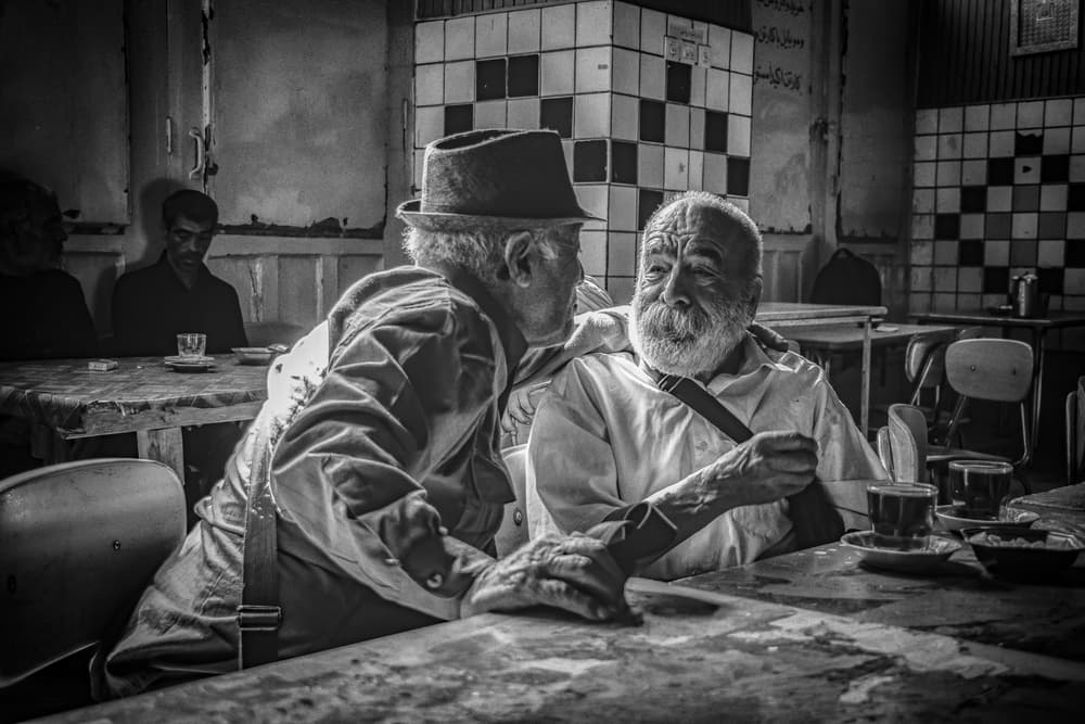 Deep Cafe Chat by Afshin Saeidinia — canvas wall art
