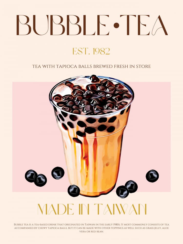 Classic Bubble Tea by Nazma Khokhar — canvas wall art